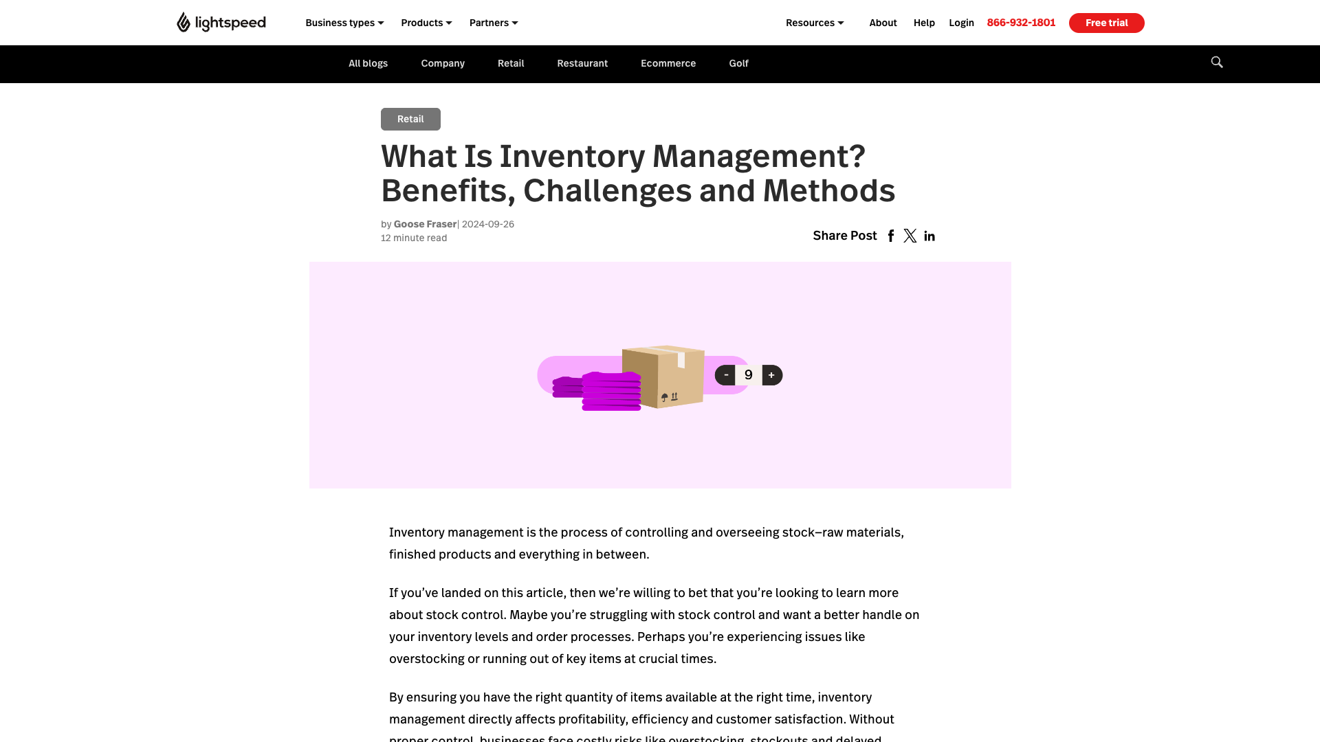 What Is Inventory Management? - Lightspeed screenshot supporting definitive guide to perfume testers for retailers